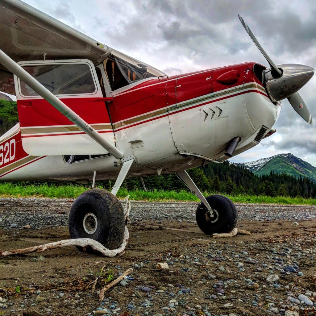 Cessna 170B in Alaska on the Beach