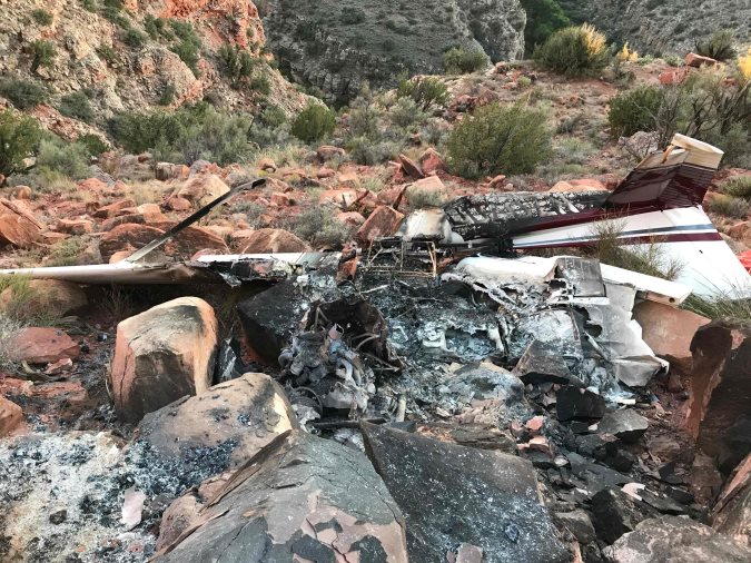 cessna crash in canyon